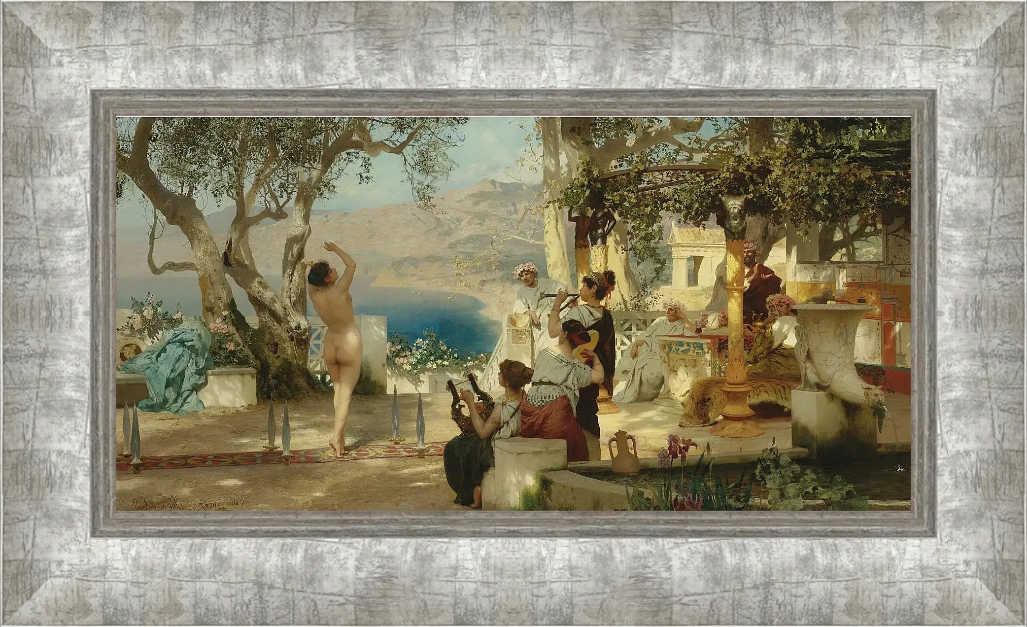 Картина в раме - Танец среди мечей. Семирадский Генрих