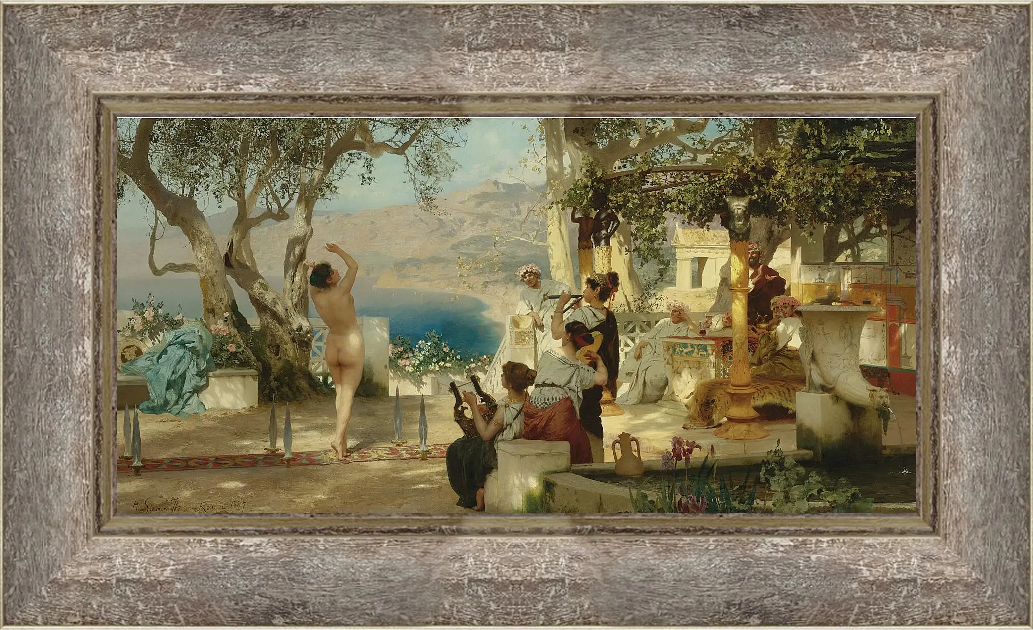 Картина в раме - Танец среди мечей. Семирадский Генрих