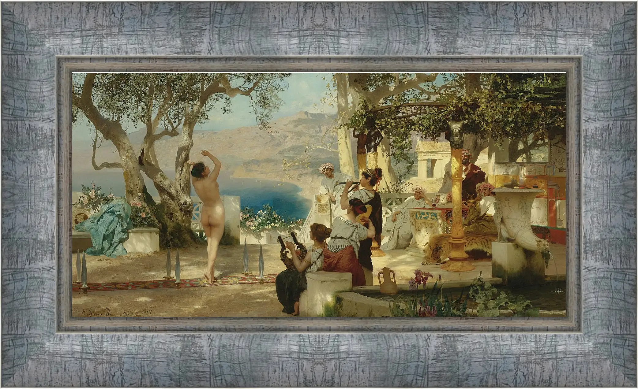 Картина в раме - Танец среди мечей. Семирадский Генрих