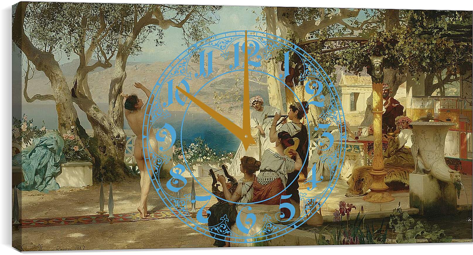 Часы картина - Танец среди мечей. Семирадский Генрих