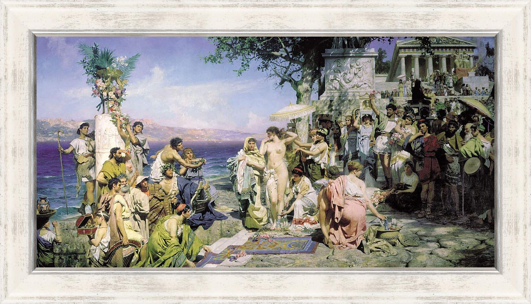 Картина в раме - Фрина на празднике Посейдона в Элевзине. Семирадский Генрих