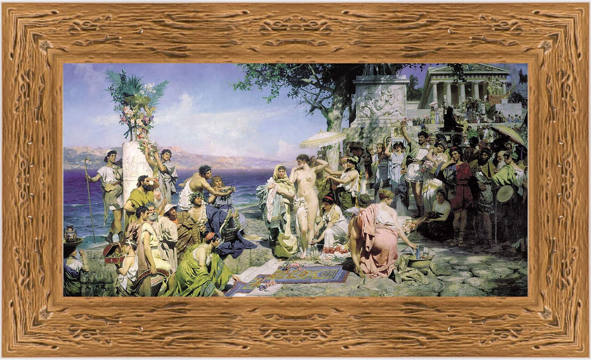 Картина в раме - Фрина на празднике Посейдона в Элевзине. Семирадский Генрих