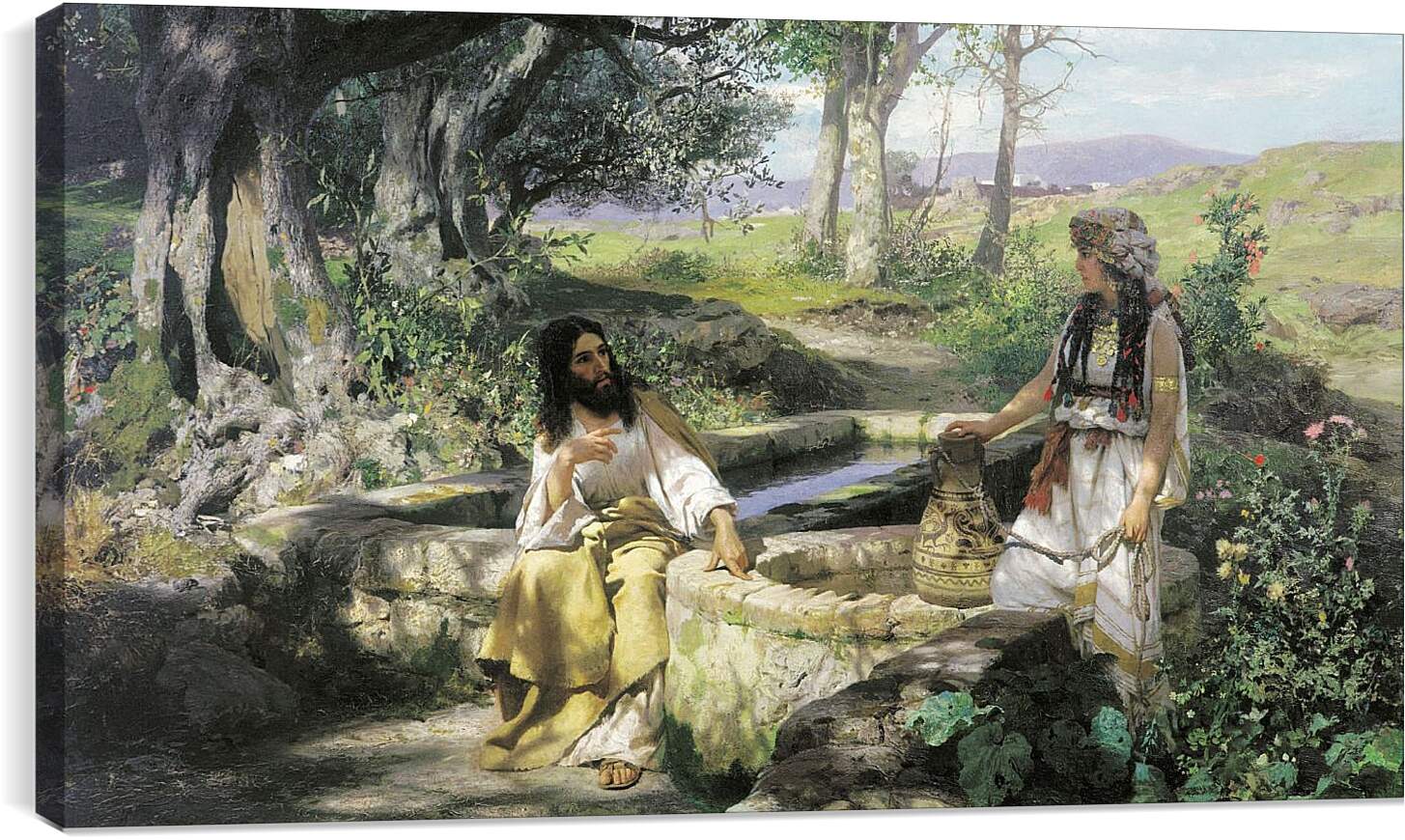 Постер и плакат - Христос и самарянка. Семирадский Генрих