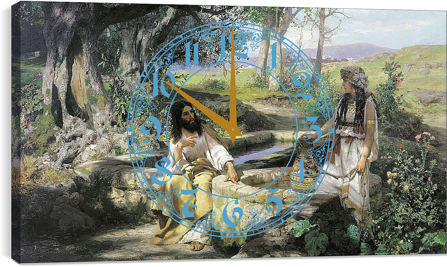 Часы картина - Христос и самарянка. Семирадский Генрих