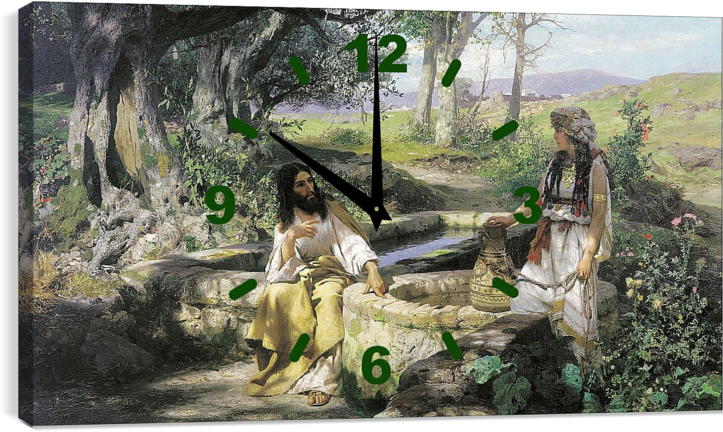 Часы картина - Христос и самарянка. Семирадский Генрих