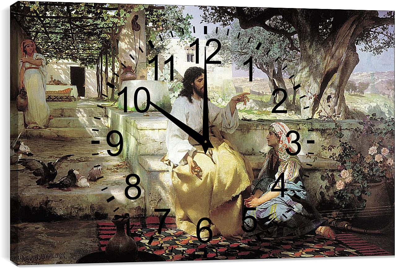 Часы картина - Христос у Марфы и Марии. Семирадский Генрих