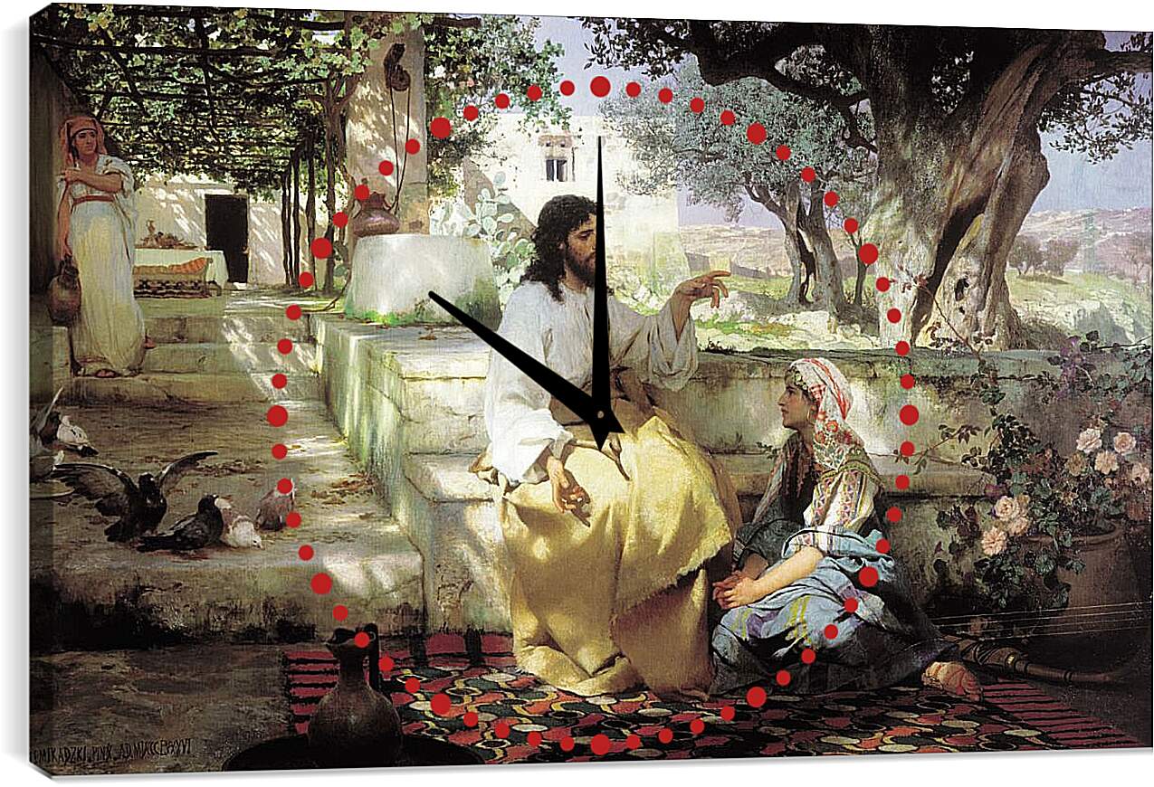 Часы картина - Христос у Марфы и Марии. Семирадский Генрих