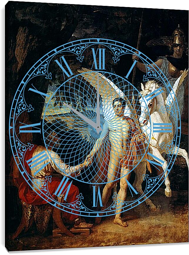 Часы картина - Беллерофонт отправляется в поход против Химеры. Иванов Александр