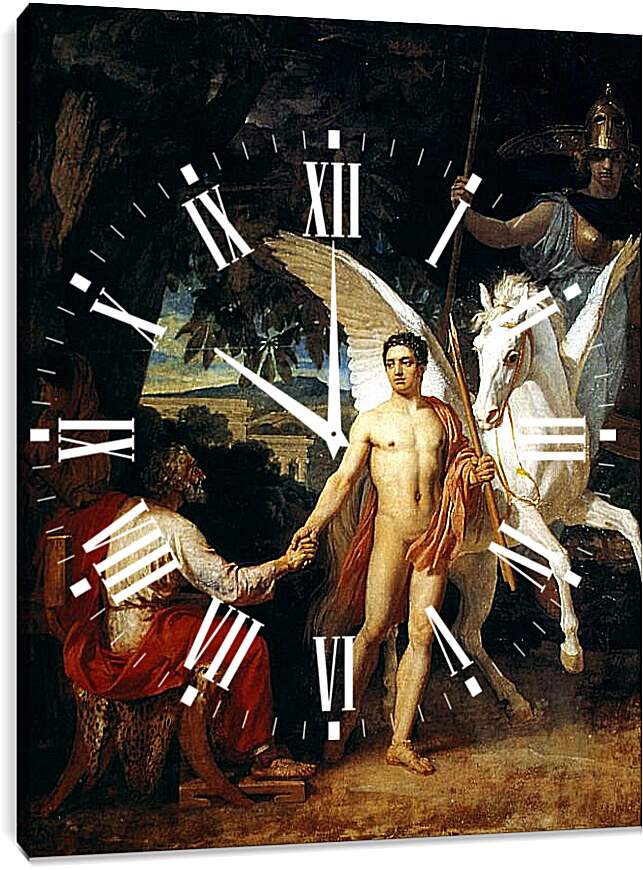 Часы картина - Беллерофонт отправляется в поход против Химеры. Иванов Александр