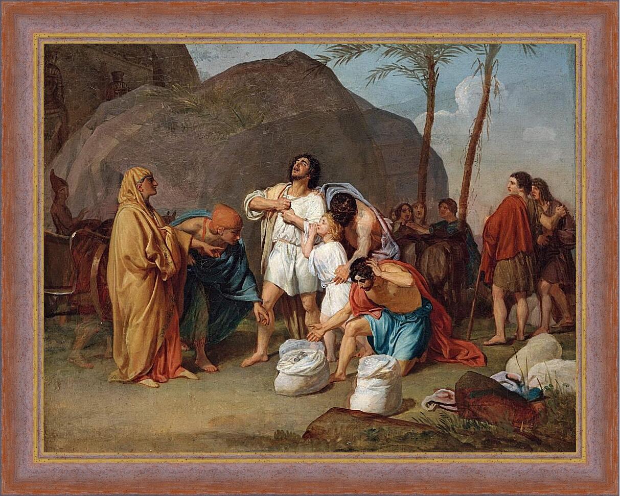 Картина в раме - Братья Иосифа находят чашу в мешке Вениамина. Иванов Александр