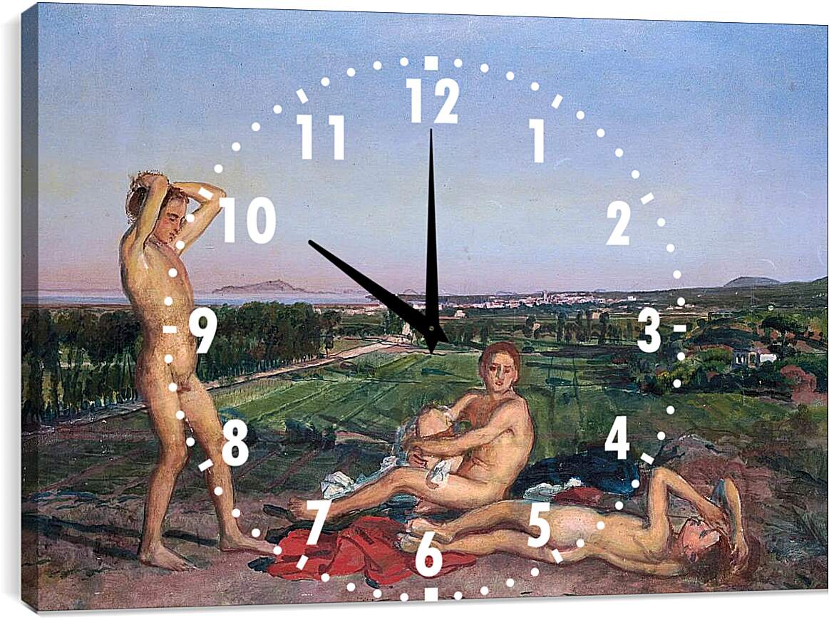 Часы картина - На берегу Неаполитанского залива. Иванов Александр