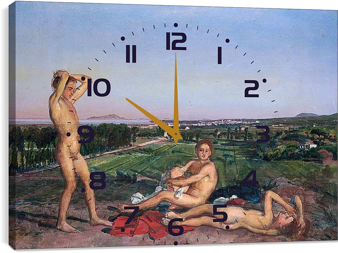 Часы картина - На берегу Неаполитанского залива. Иванов Александр