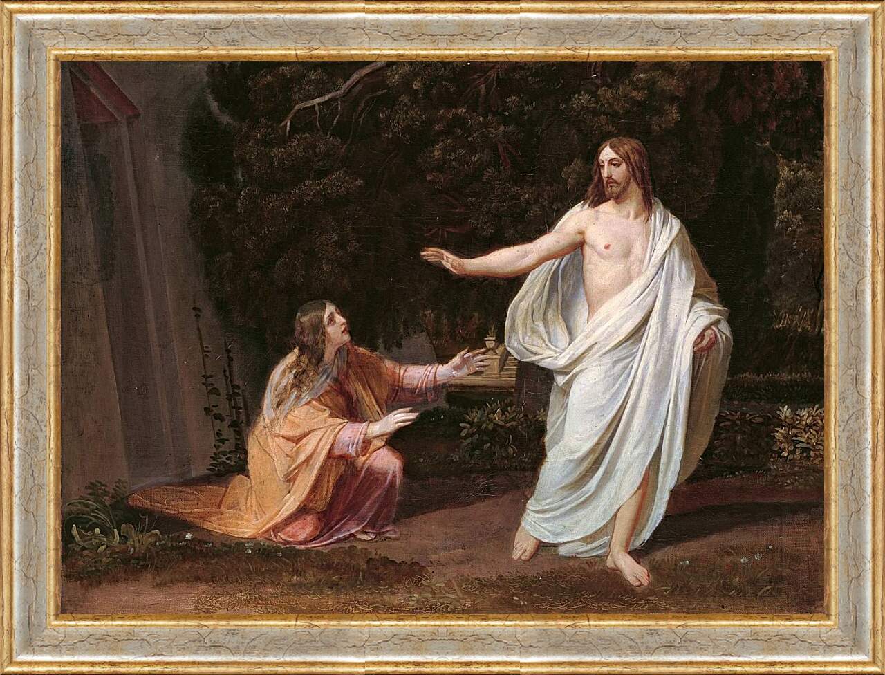 Картина в раме - Явление Христа Марии Магдалине после Воскресения. Иванов Александр