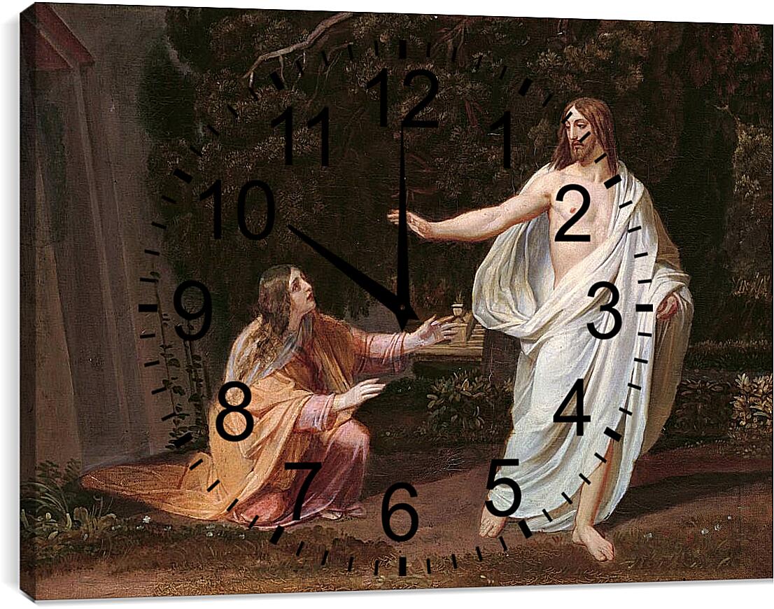 Часы картина - Явление Христа Марии Магдалине после Воскресения. Иванов Александр