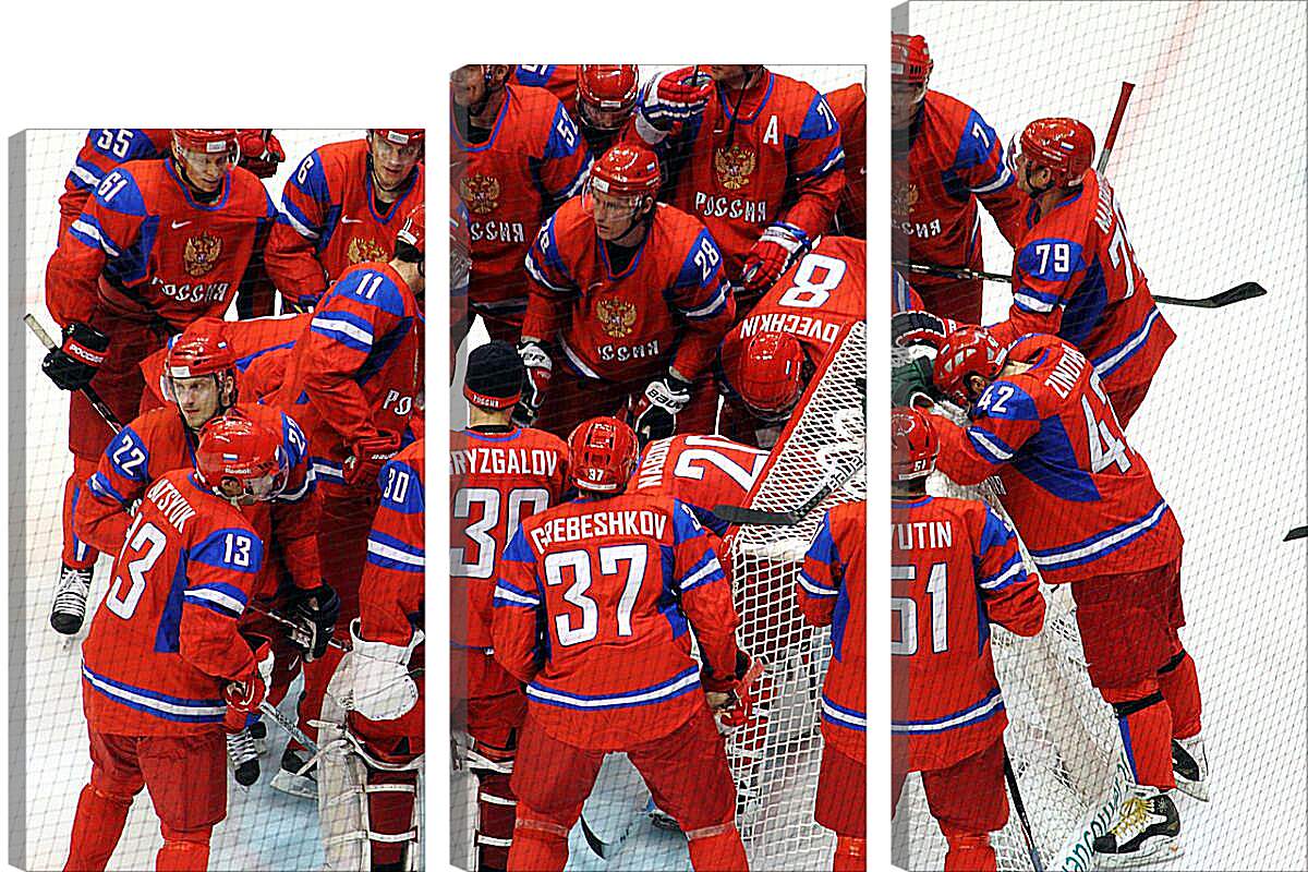 Модульная картина - Сборная России по хоккею перед матчем