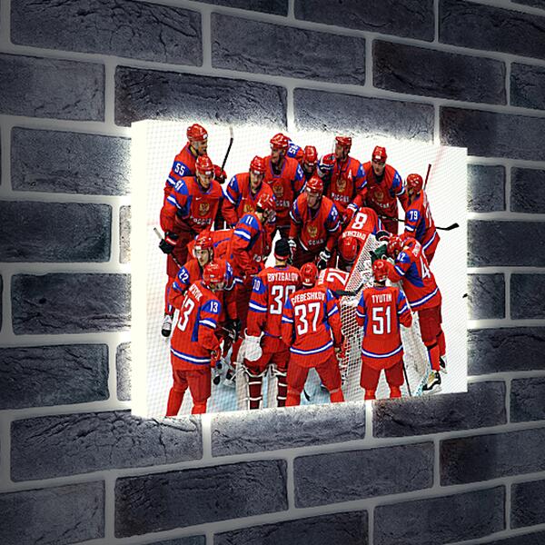 Лайтбокс световая панель - Сборная России по хоккею перед матчем