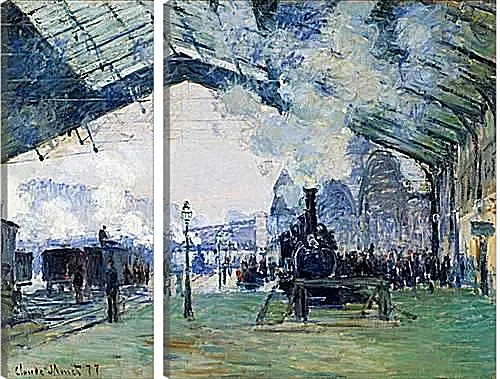 Модульная картина - Saint-Lazare Station, the Normandy Train. Клод Моне