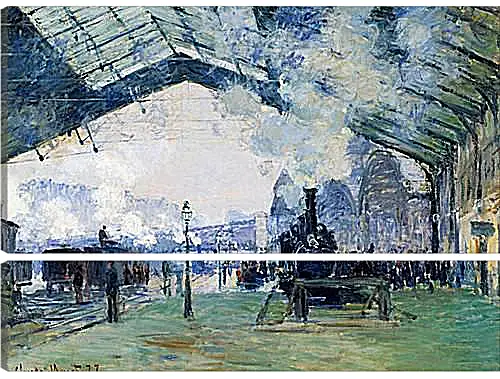 Модульная картина - Saint-Lazare Station, the Normandy Train. Клод Моне