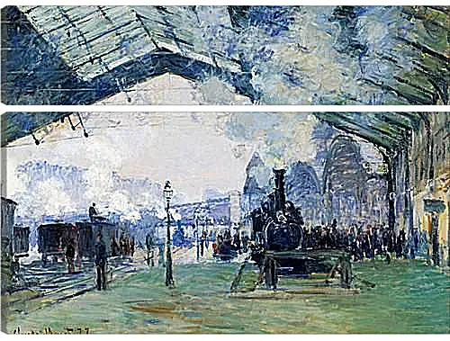 Модульная картина - Saint-Lazare Station, the Normandy Train. Клод Моне