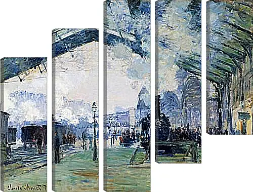 Модульная картина - Saint-Lazare Station, the Normandy Train. Клод Моне