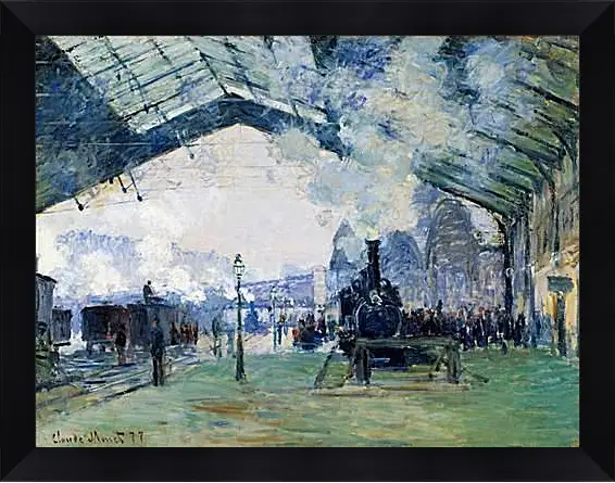 Картина в раме - Saint-Lazare Station, the Normandy Train. Клод Моне