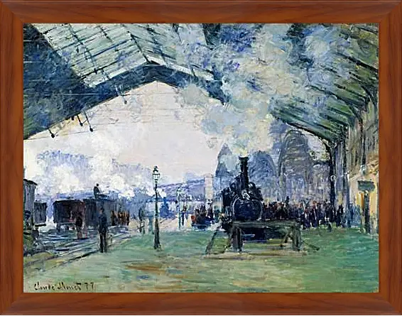 Картина в раме - Saint-Lazare Station, the Normandy Train. Клод Моне