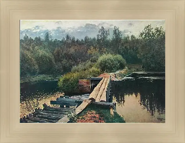Картина в раме - У омута. Левитан Исаак