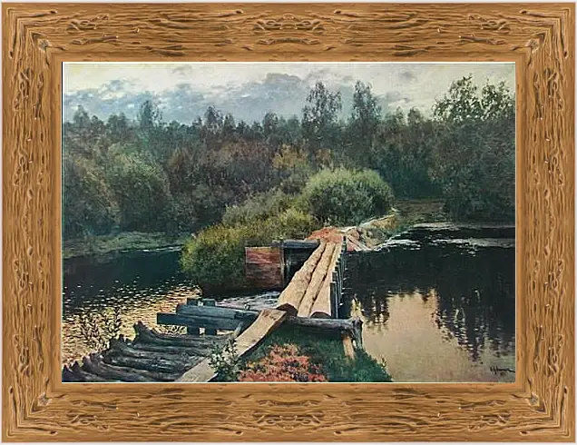 Картина в раме - У омута. Левитан Исаак