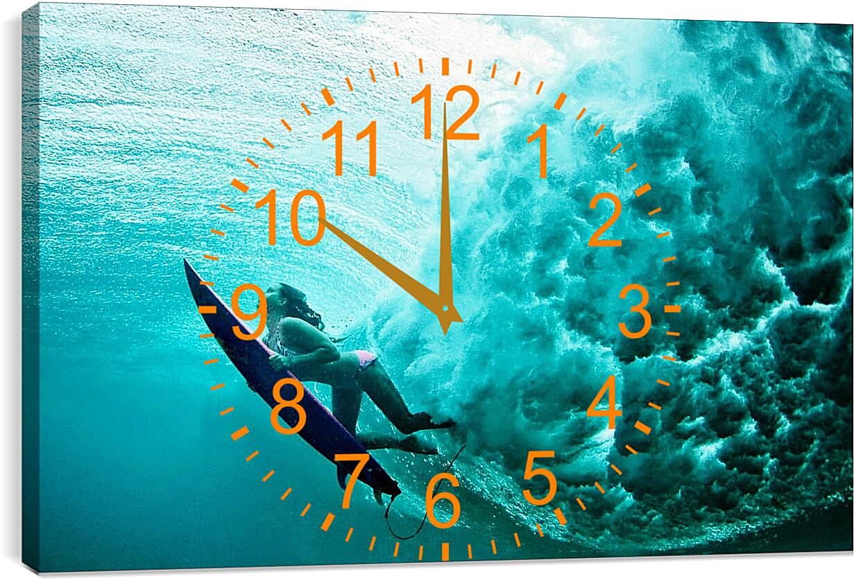 Часы картина - Девушка под водой