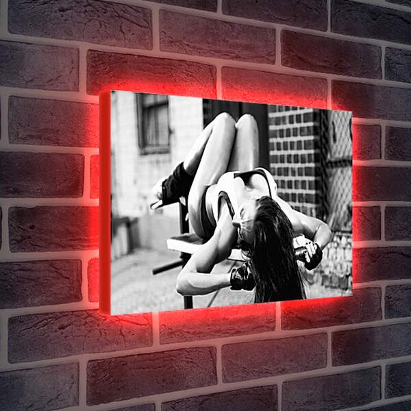 Лайтбокс световая панель - Девушка на скамейке