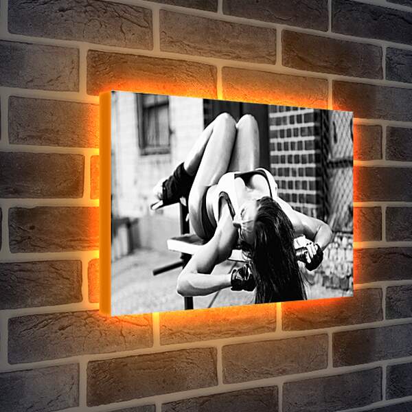 Лайтбокс световая панель - Девушка на скамейке