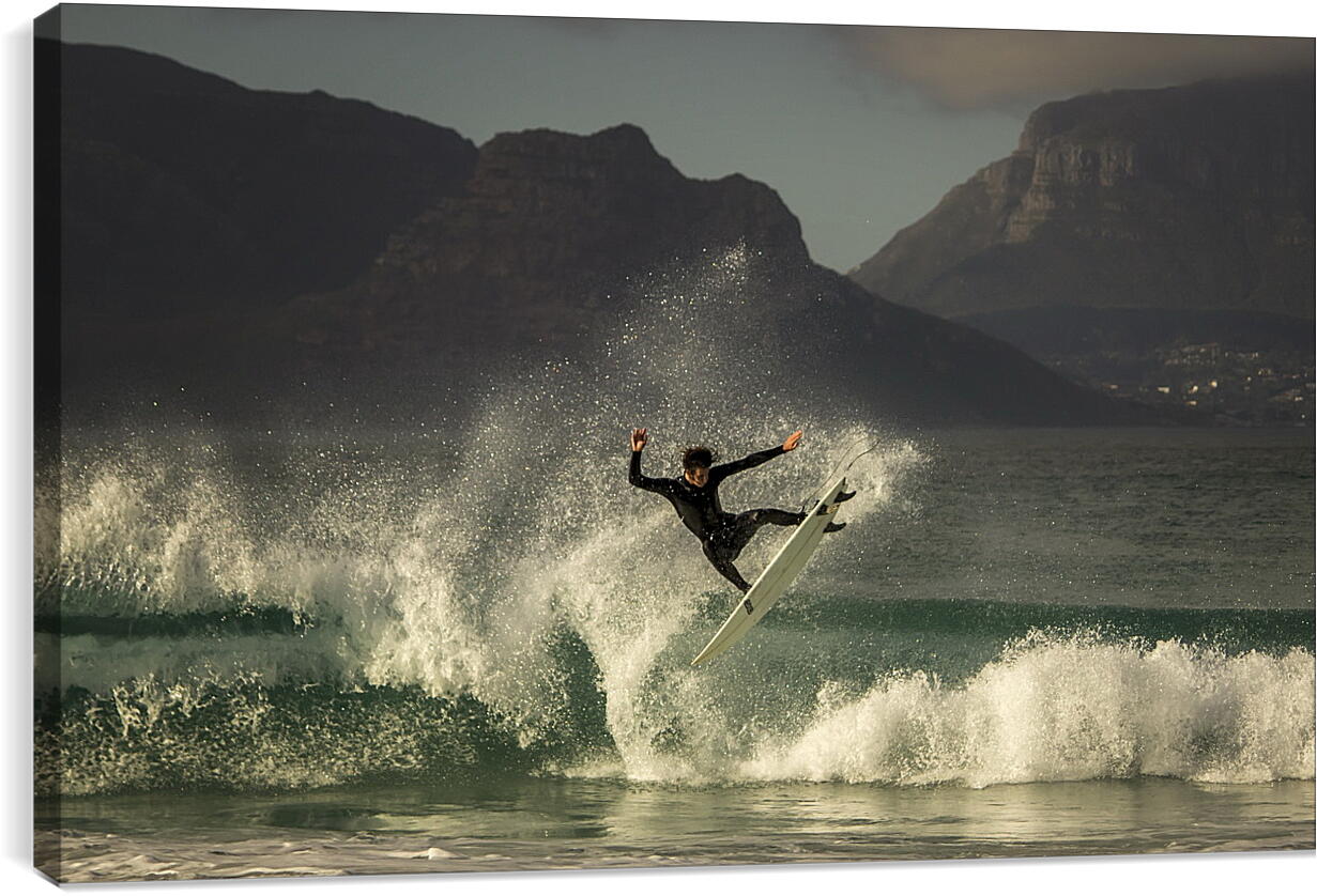 Постер и плакат - Сёрфингист в прыжке