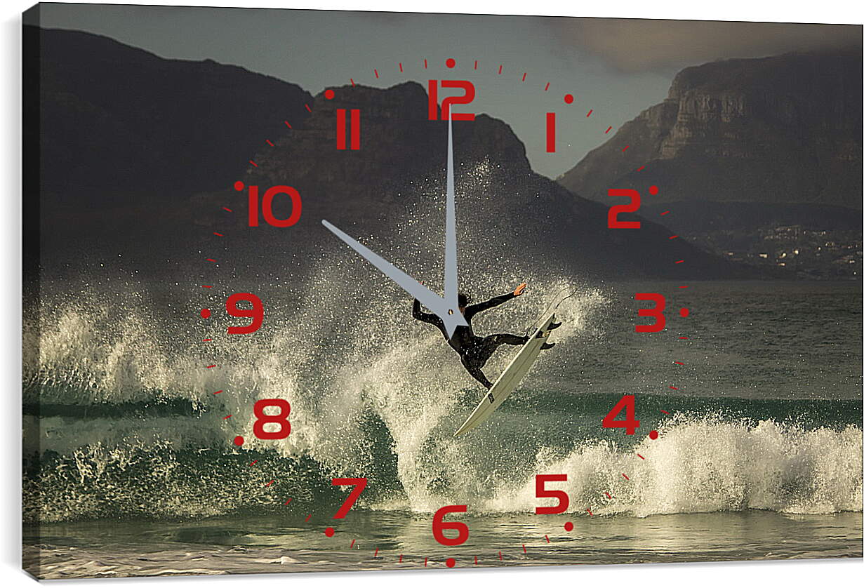 Часы картина - Сёрфингист в прыжке