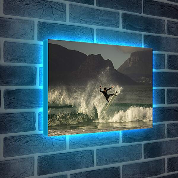 Лайтбокс световая панель - Сёрфингист в прыжке