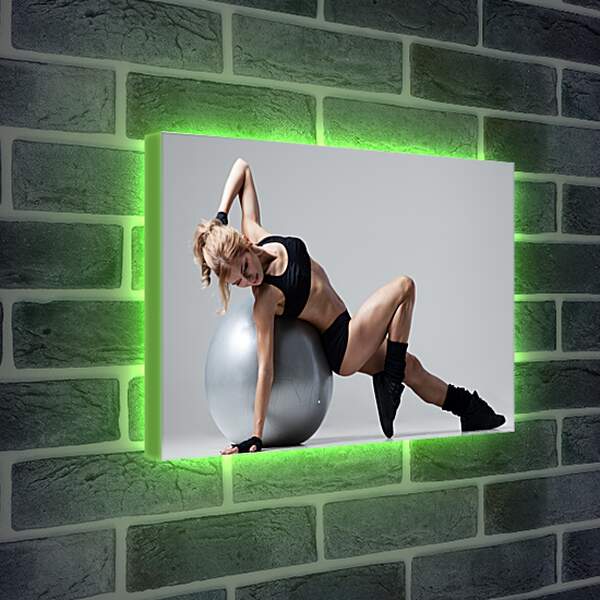 Лайтбокс световая панель - Блондинка со спортивным шаром