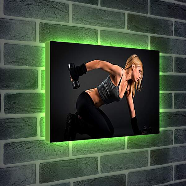 Лайтбокс световая панель - Блондинка делает упражнение