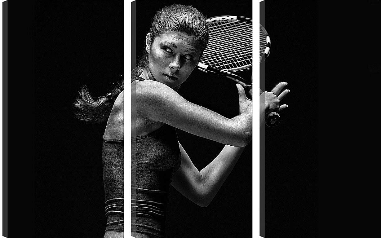 Модульная картина - Девушка с ракеткой (Тенис)