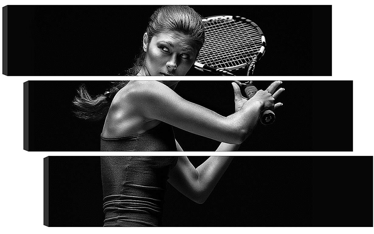 Модульная картина - Девушка с ракеткой (Тенис)