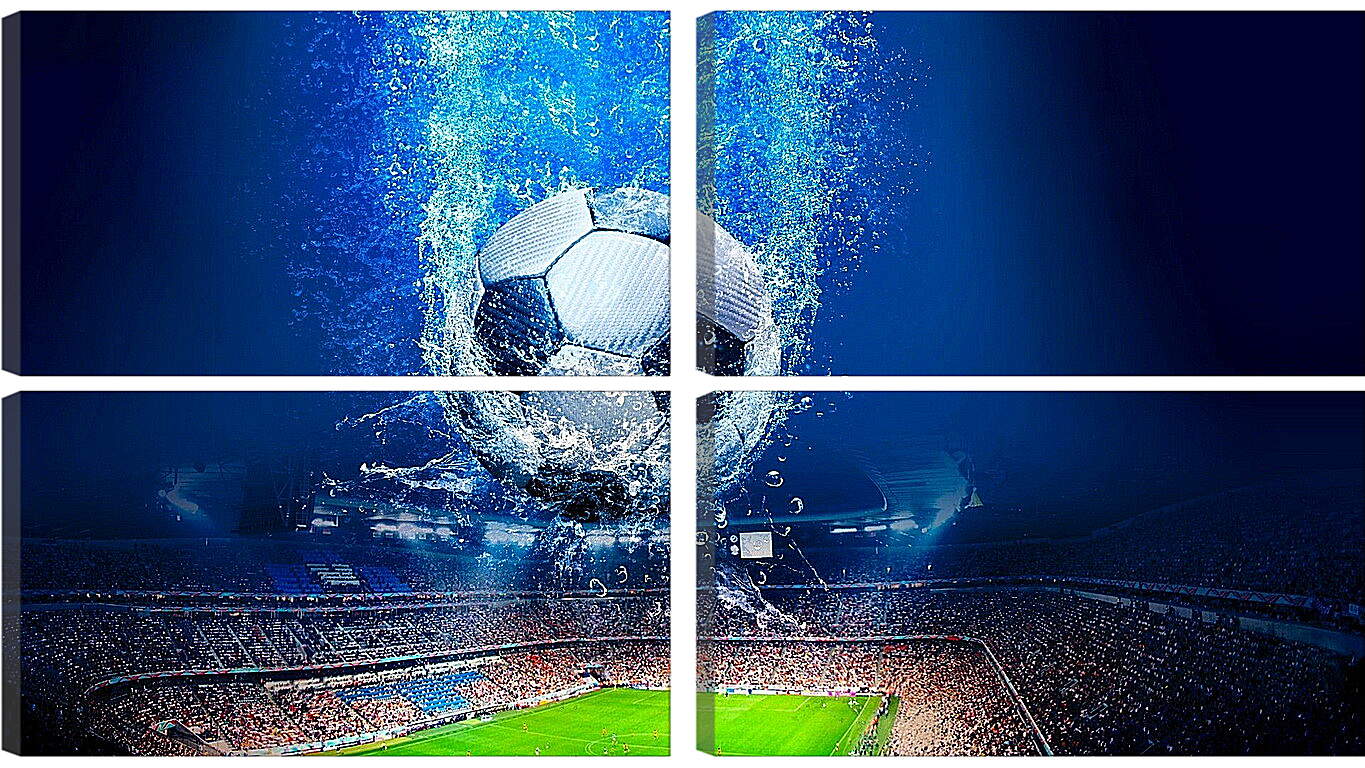 Модульная картина - Мяч над стадионом