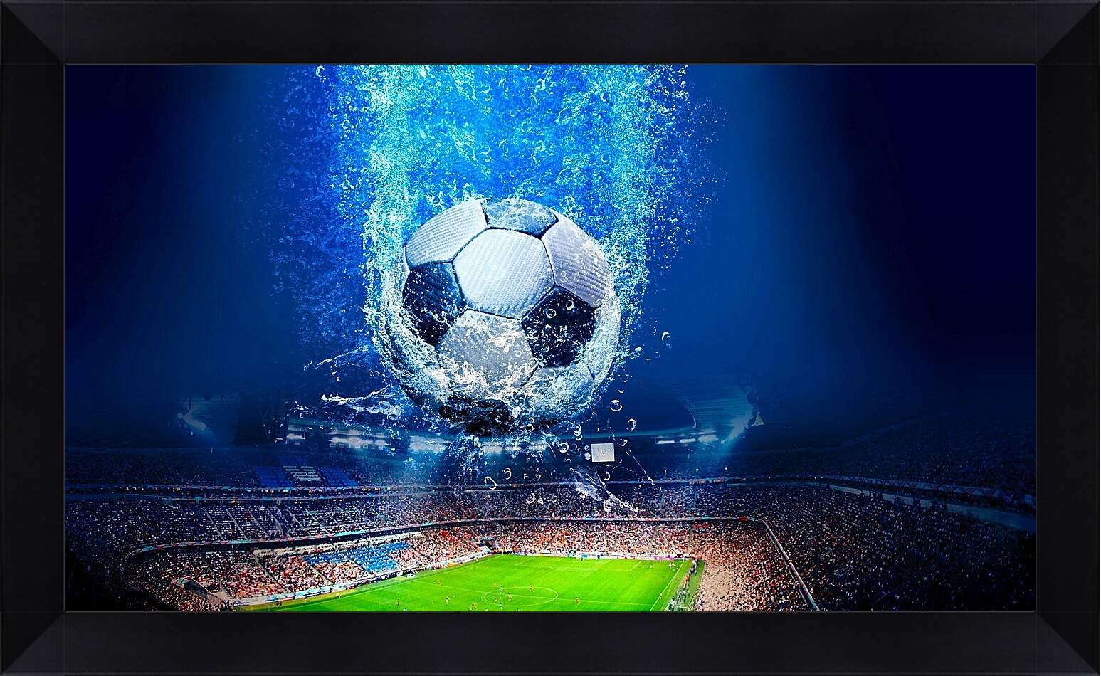 Картина в раме - Мяч над стадионом