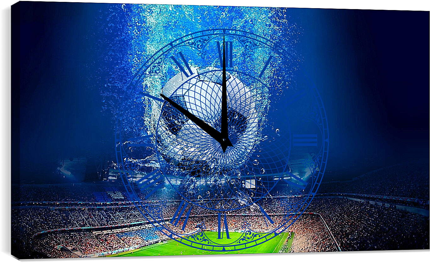 Часы картина - Мяч над стадионом