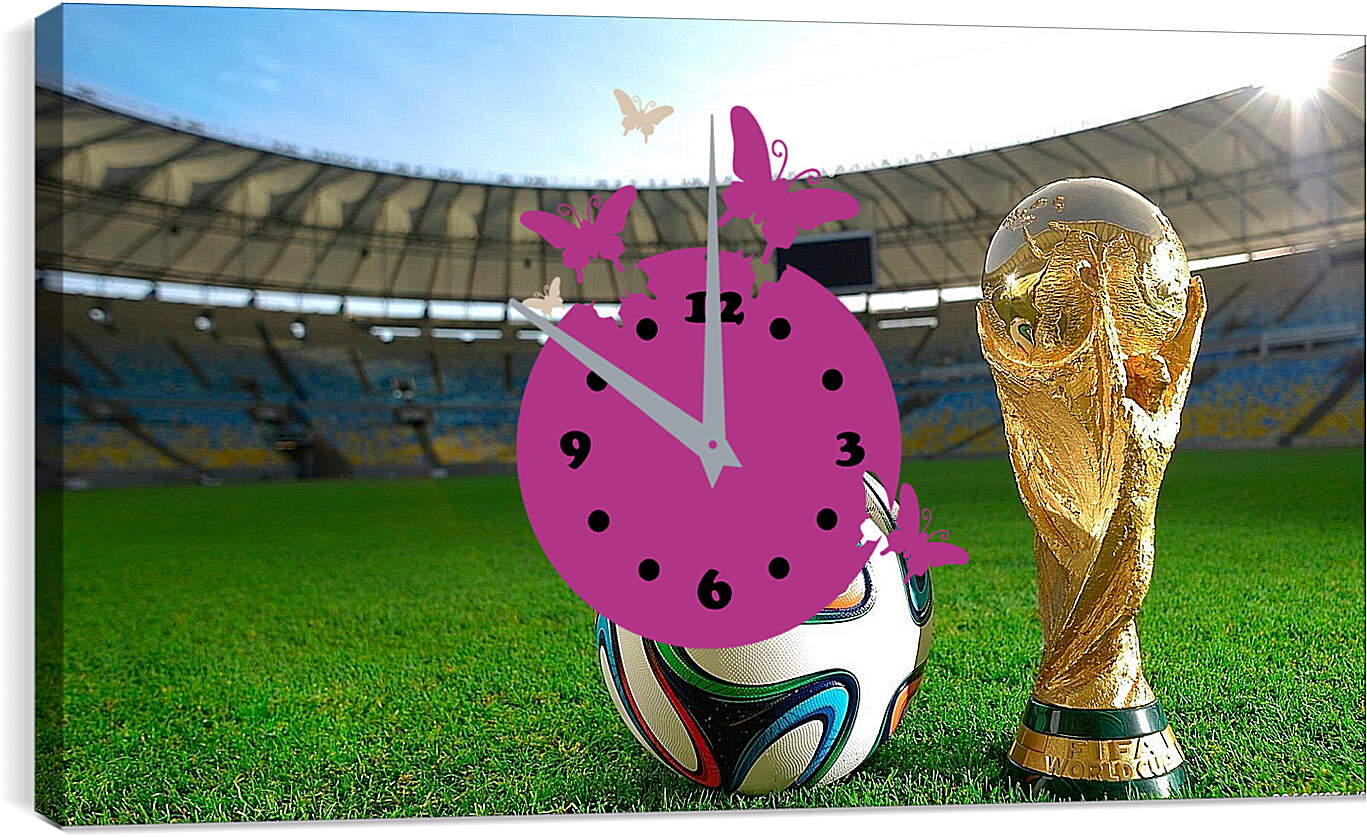 Часы картина - Мяч и Кубок Мира