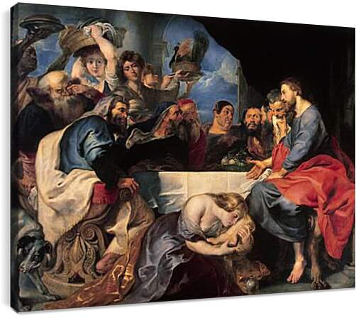 Постер и плакат - Feast in the House of Simon the Pharisee. Питер Пауль Рубенс