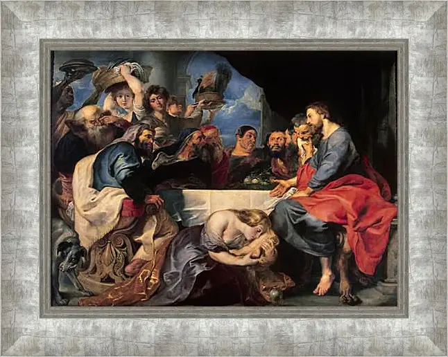 Картина в раме - Feast in the House of Simon the Pharisee. Питер Пауль Рубенс