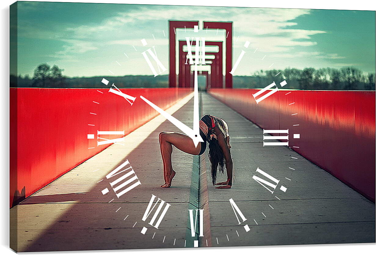 Часы картина - Мостик на мосту