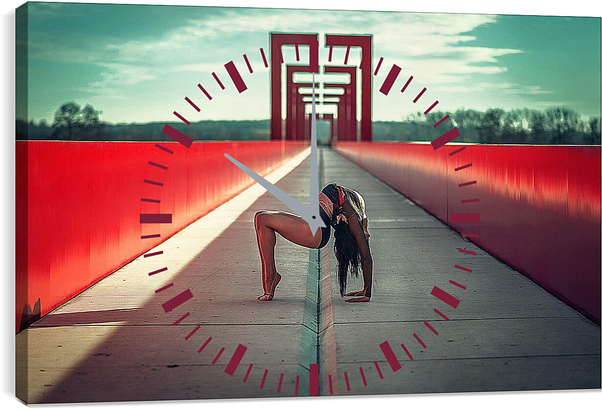 Часы картина - Мостик на мосту