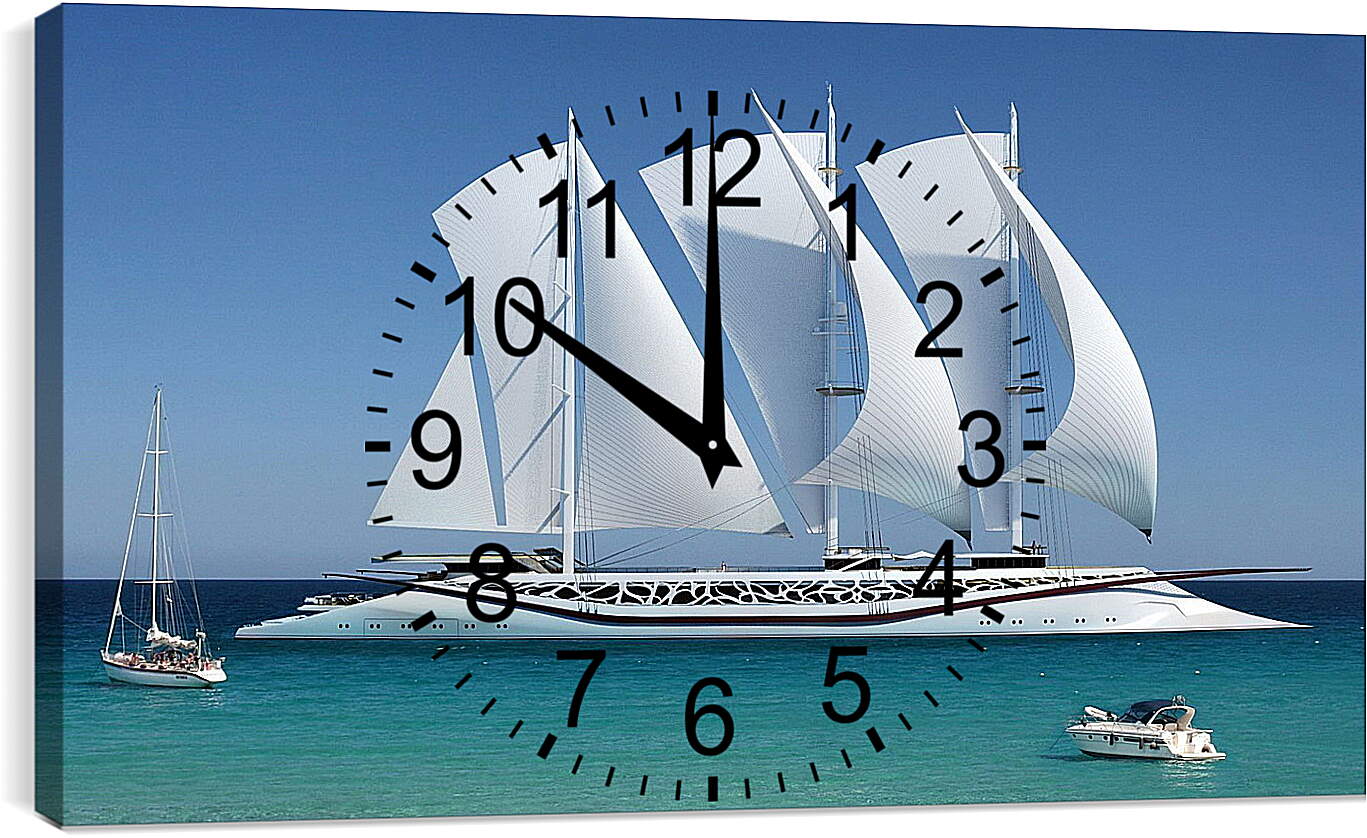 Часы картина - Шикарная яхта