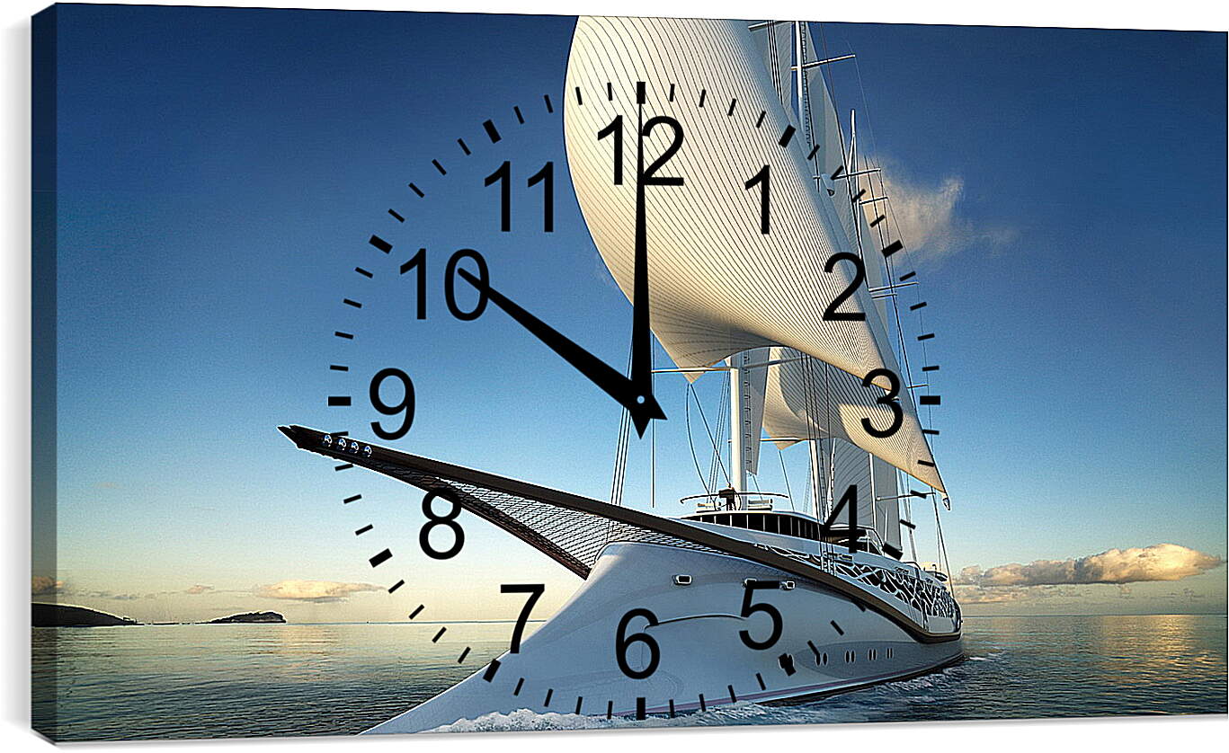 Часы картина - Яхта под парусами