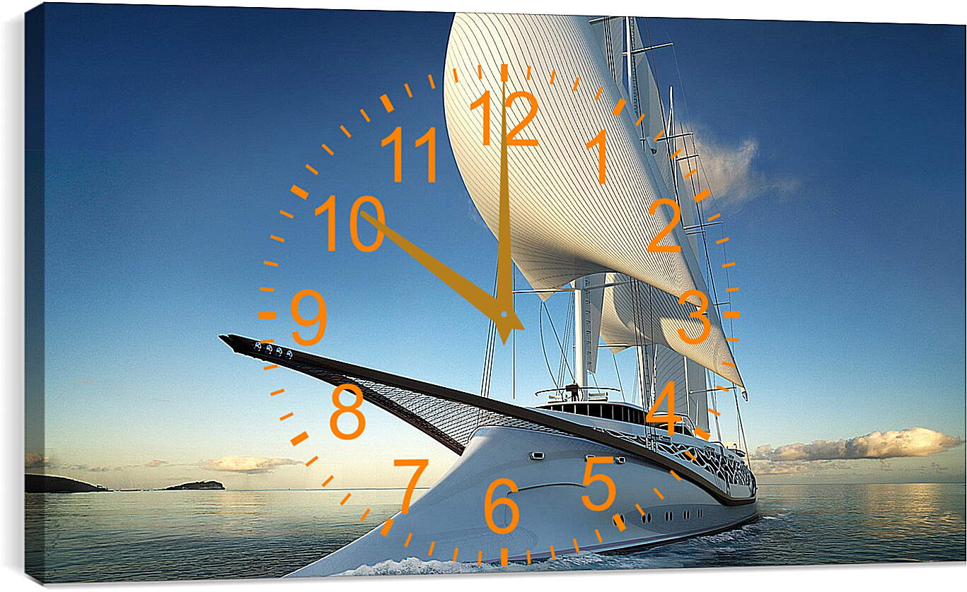 Часы картина - Яхта под парусами