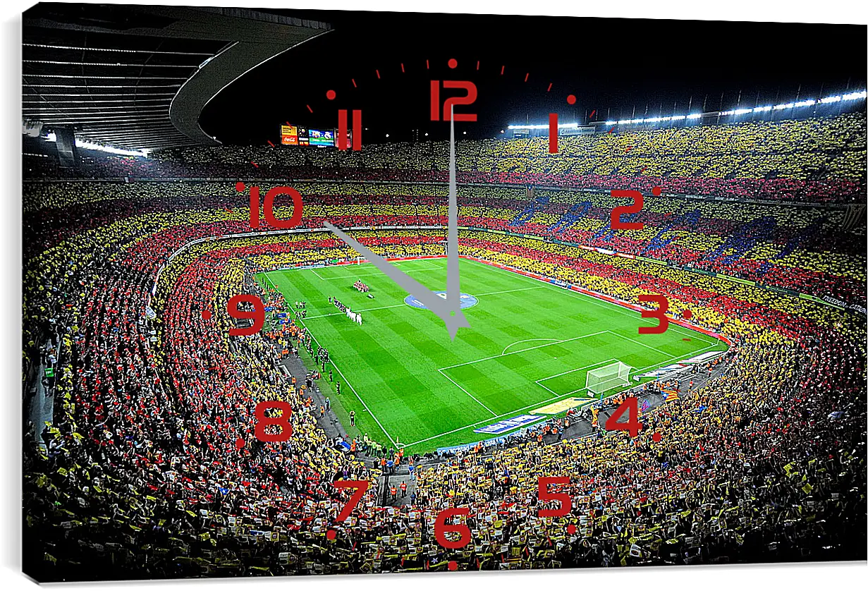 Часы картина - Стадион Камп Ноу. Барселона